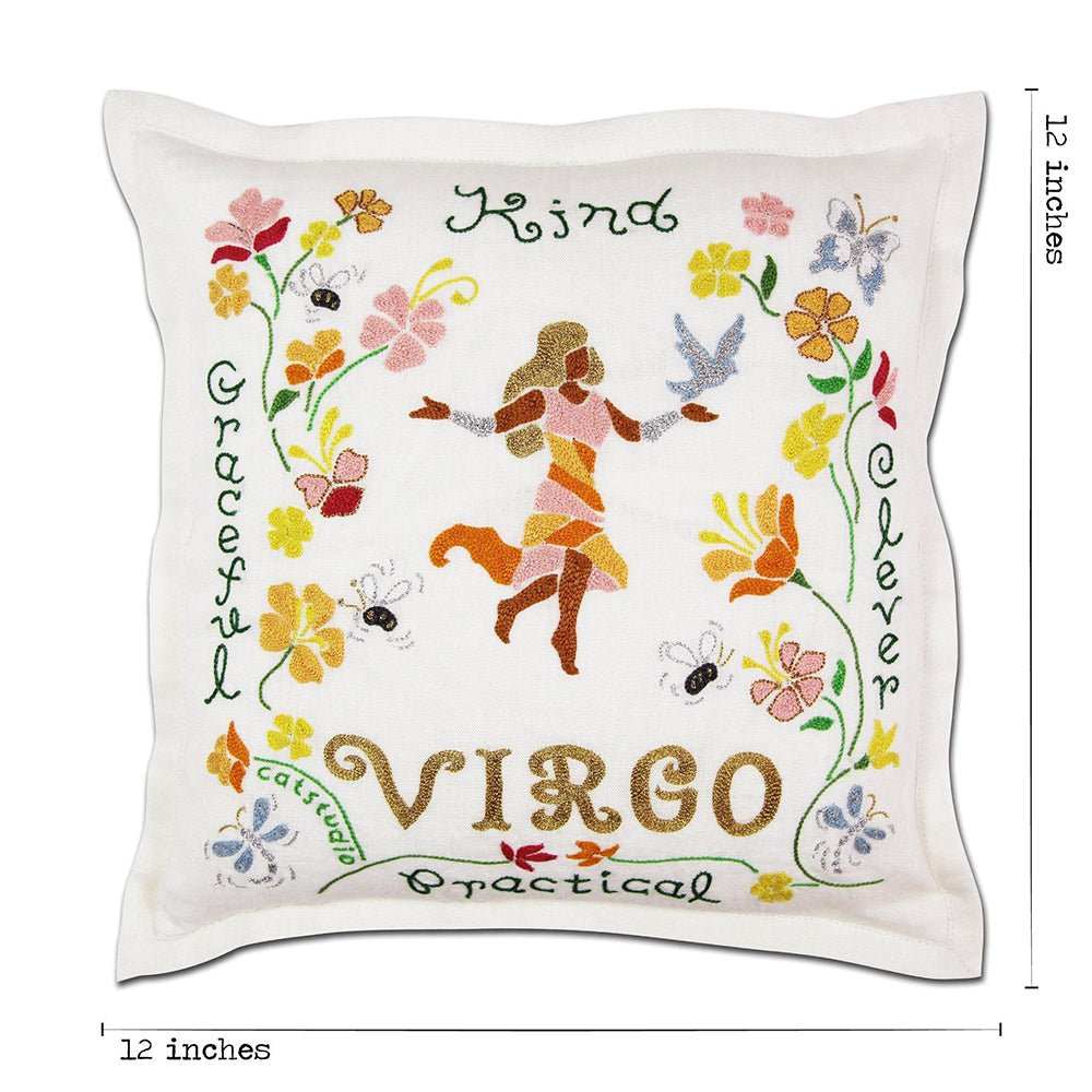 Virgo Astrology Hand - Embroidered Pillow by Cat Studio Pillows La Vie Bien Virgo Astrology Hand - Embroidered Pillow by Cat Studio
