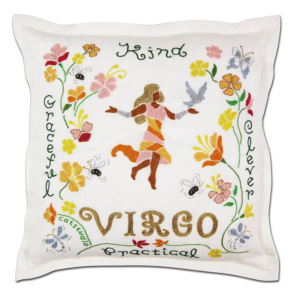 Virgo Astrology Hand - Embroidered Pillow by Cat Studio Pillows La Vie Bien Virgo Astrology Hand - Embroidered Pillow by Cat Studio