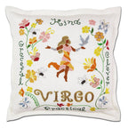 Virgo Astrology Hand - Embroidered Pillow by Cat Studio Pillows La Vie Bien Virgo Astrology Hand - Embroidered Pillow by Cat Studio