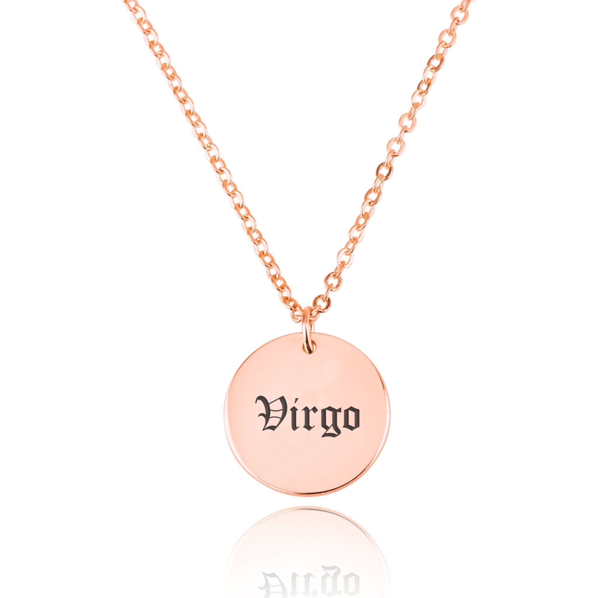 Virgo Script Disk Necklace La Vie Bien Virgo Script Disk Necklace