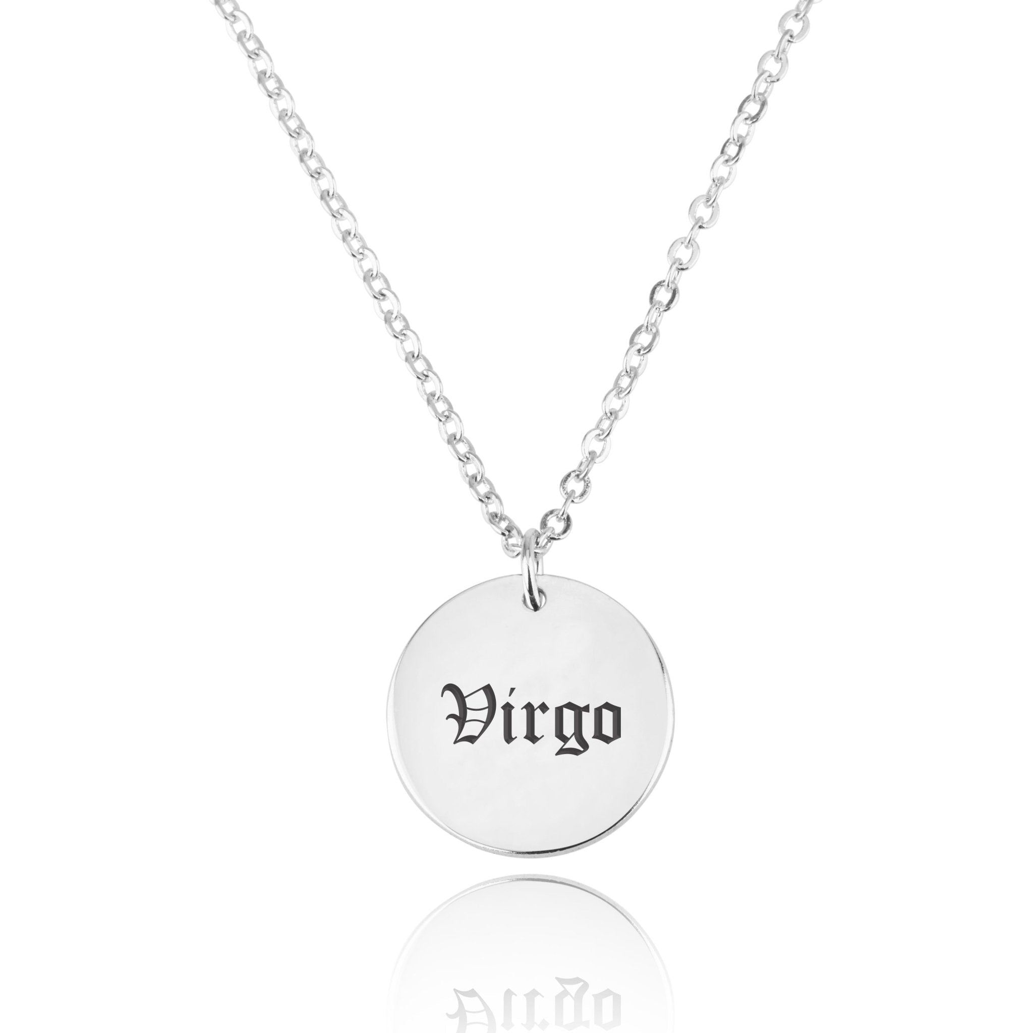 Virgo Script Disk Necklace La Vie Bien Virgo Script Disk Necklace