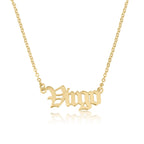 Virgo Script Necklace La Vie Bien Virgo Script Necklace
