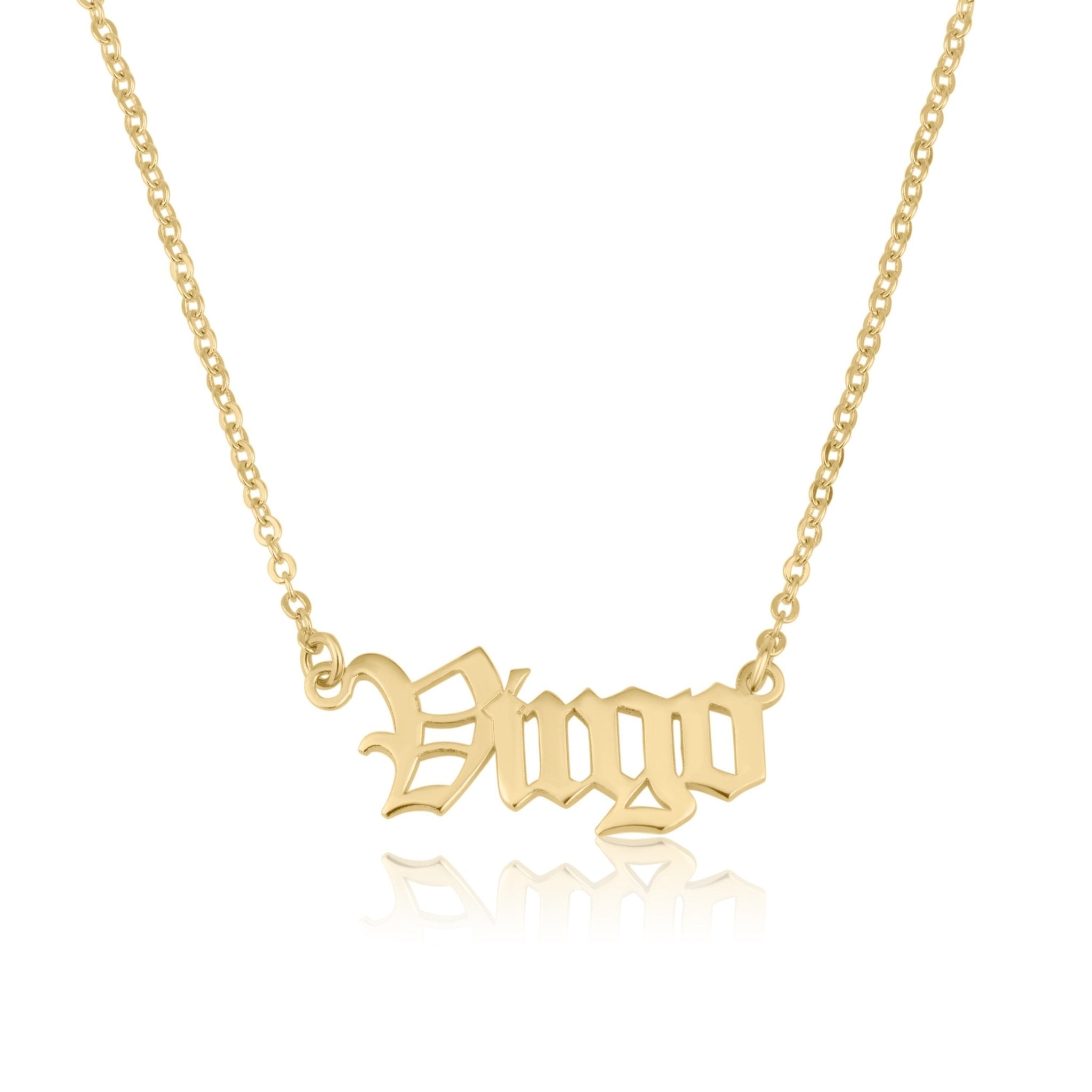 Virgo Script Necklace La Vie Bien Virgo Script Necklace