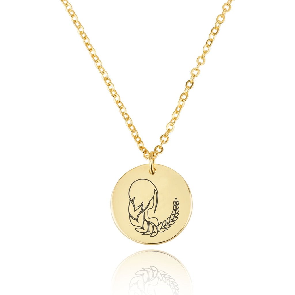 Virgo Zodiac Disk Necklace La Vie Bien Virgo Zodiac Disk Necklace