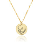 Virgo Zodiac Disk Necklace La Vie Bien Virgo Zodiac Disk Necklace