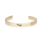 Virgo Zodiac Engraved Cuff Bracelet La Vie Bien Virgo Zodiac Engraved Cuff Bracelet
