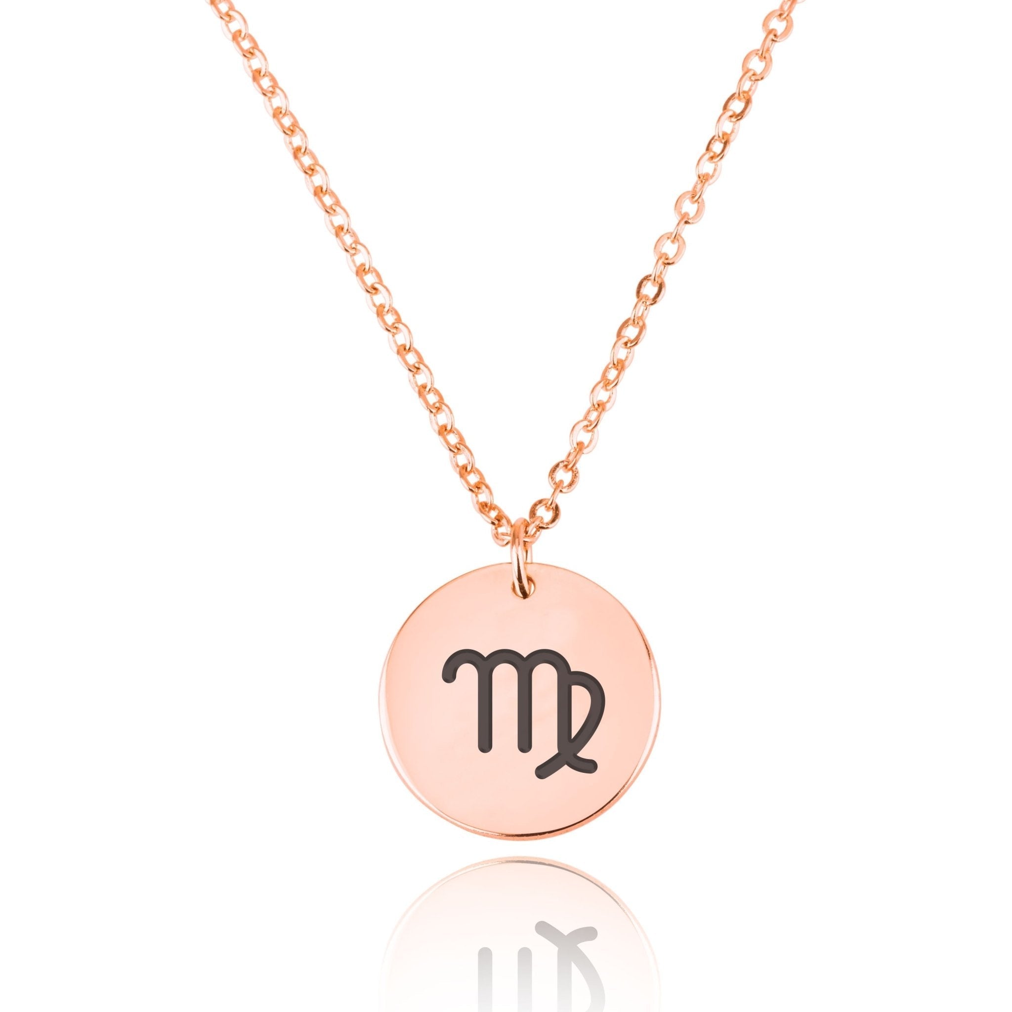 Virgo Zodiac Sign Disk Necklace La Vie Bien Virgo Zodiac Sign Disk Necklace