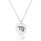 Virgo Zodiac Sign Disk Necklace La Vie Bien Virgo Zodiac Sign Disk Necklace