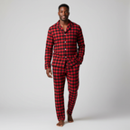 Flannel People Mens 100% Cotton Flannel Pajama Set with Pant Pockets & Drawstring