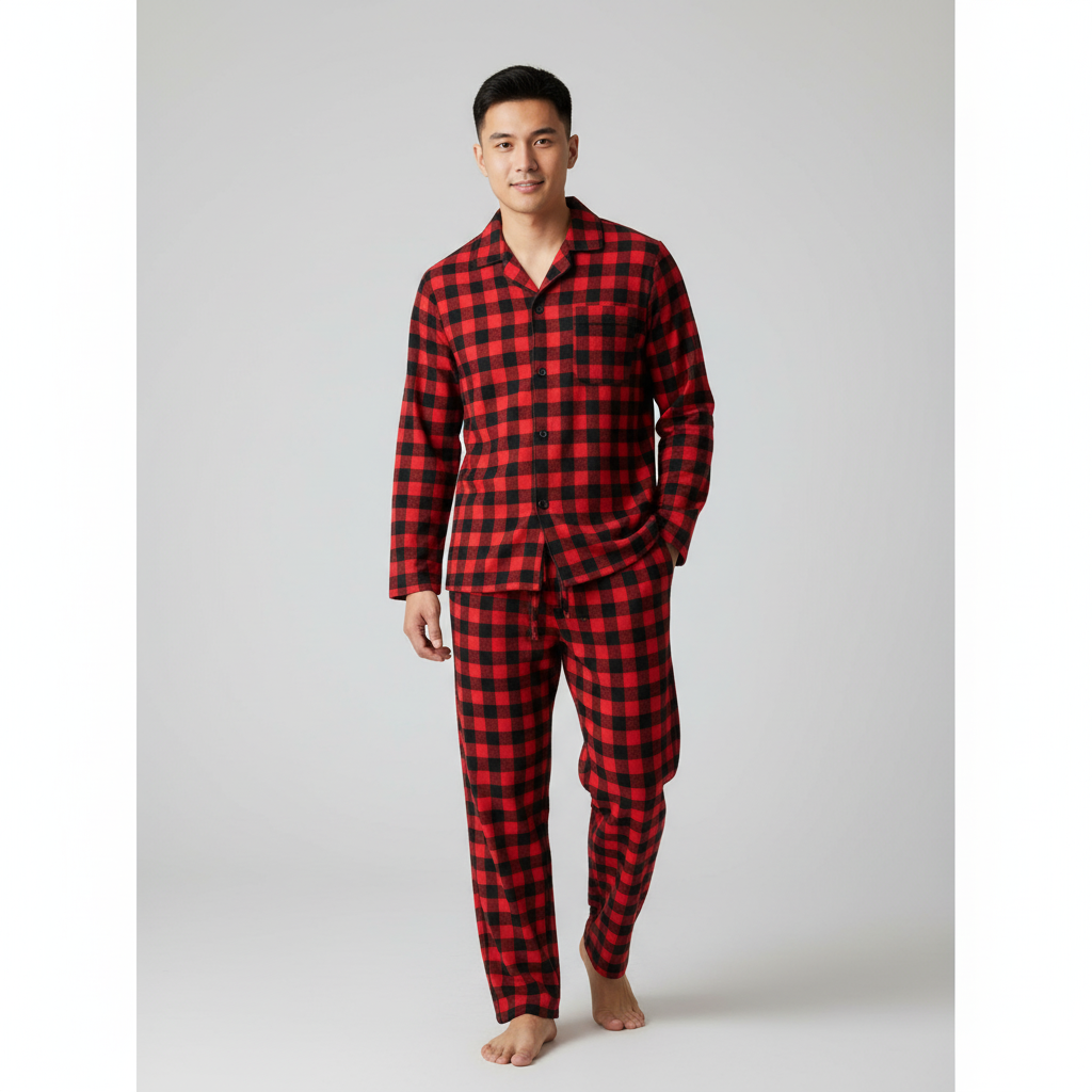 Men's 100% Cotton Flannel Pajama Set