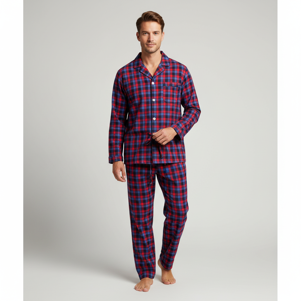 Men's 100% Cotton Flannel Pajama Set