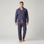Flannel People Mens 100% Cotton Flannel Pajama Set with Pant Pockets & Drawstring