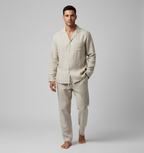 Noble Mount 100% Linen Men's Pajama Set for Summer