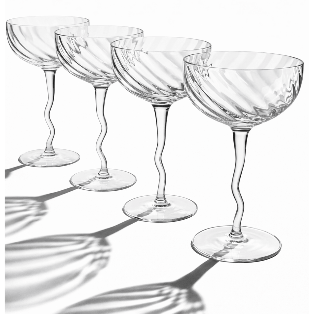 Vivre Luxury Crystal Coupe Glasses – Set of 4 Cocktail glasses La Vie Bien Vivre Luxury Crystal Coupe Glasses – Set of 4