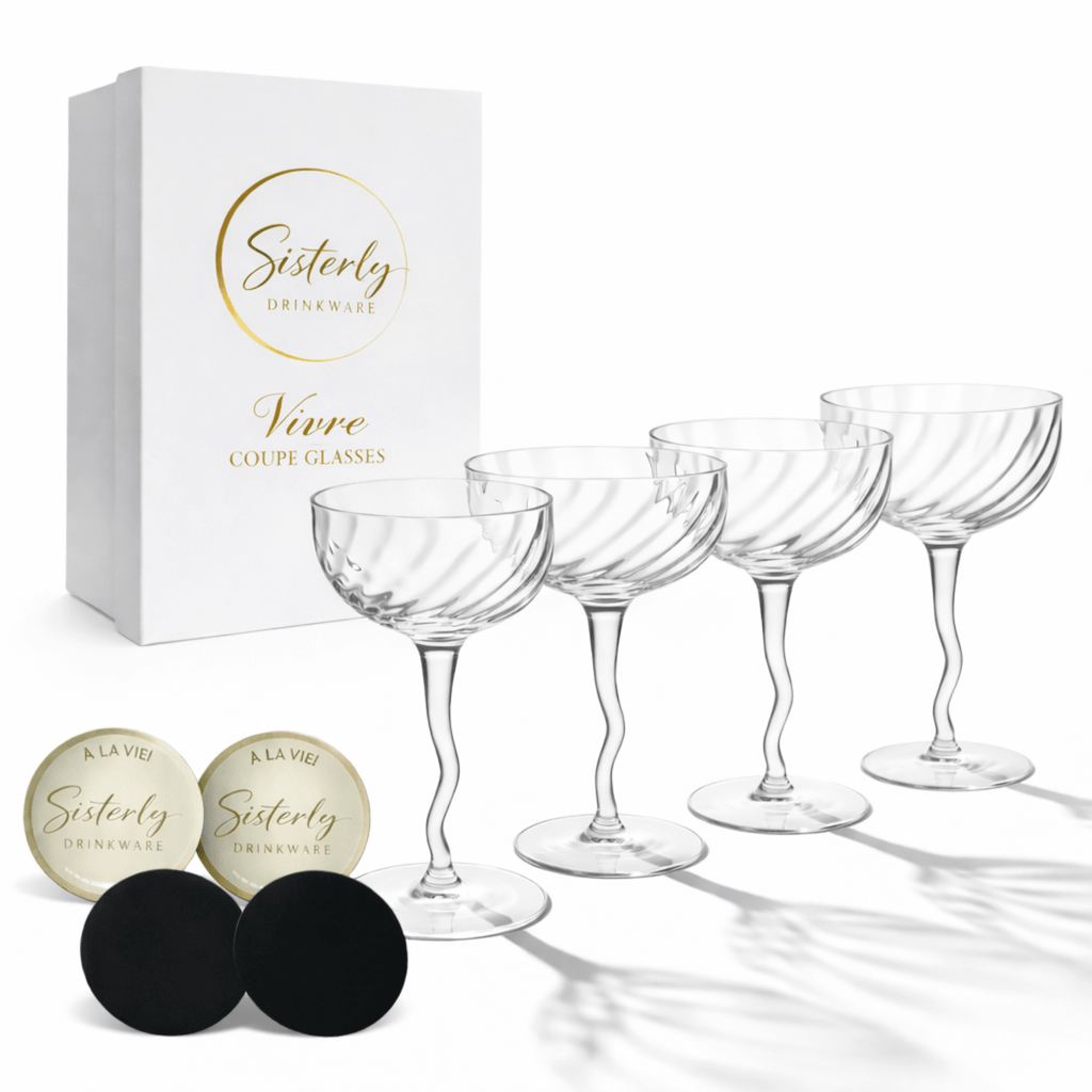 Vivre Luxury Crystal Coupe Glasses – Set of 4 Cocktail glasses La Vie Bien Vivre Luxury Crystal Coupe Glasses – Set of 4