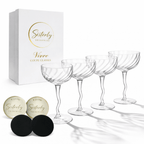 Vivre Luxury Crystal Coupe Glasses – Set of 4 Cocktail glasses La Vie Bien Vivre Luxury Crystal Coupe Glasses – Set of 4