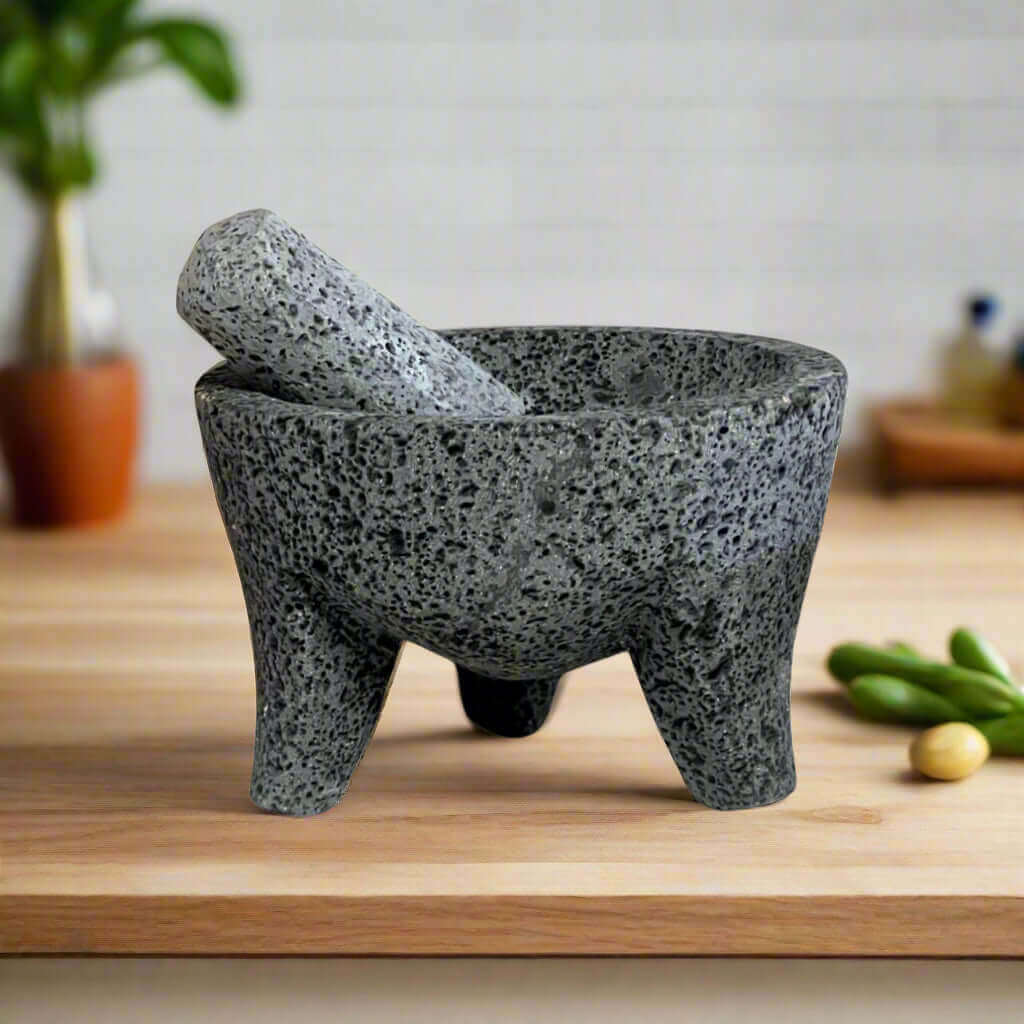 Volcanic Stone Molcajete | Handmade Mexican Mortar & Pestle Mexican Molcajete La Vie Bien Volcanic Stone Molcajete | Handmade Mexican Mortar & Pestle