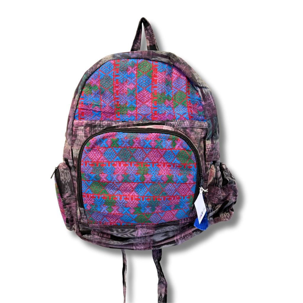Volcano Huipil Upcycled Textile Backpack - Guatemala Bags La Vie Bien Volcano Huipil Upcycled Textile Backpack - Guatemala