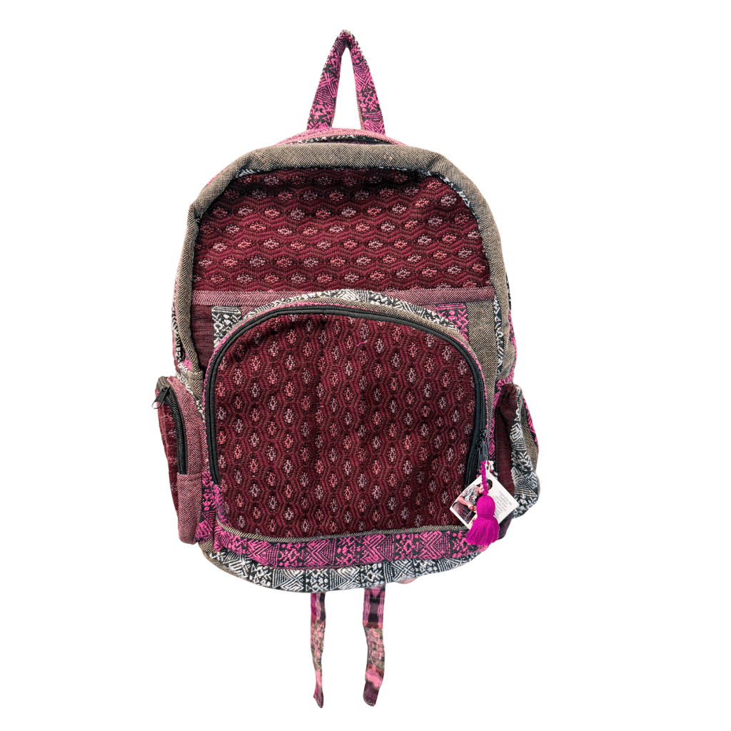 Volcano Huipil Upcycled Textile Backpack - Guatemala Bags La Vie Bien Volcano Huipil Upcycled Textile Backpack - Guatemala