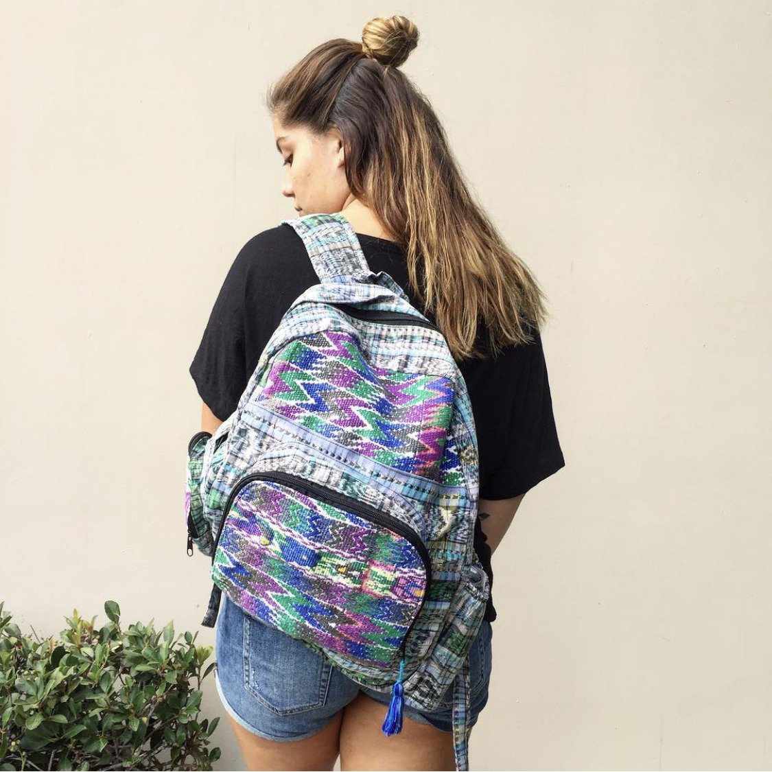 Volcano Huipil Upcycled Textile Backpack - Guatemala Bags La Vie Bien Volcano Huipil Upcycled Textile Backpack - Guatemala