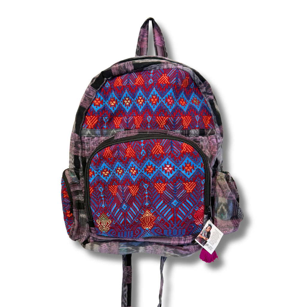 Volcano Huipil Upcycled Textile Backpack - Guatemala Bags La Vie Bien Volcano Huipil Upcycled Textile Backpack - Guatemala