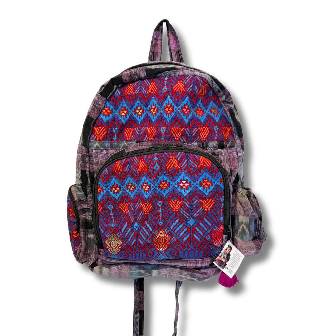 Volcano Huipil Upcycled Textile Backpack - Guatemala Bags La Vie Bien Volcano Huipil Upcycled Textile Backpack - Guatemala