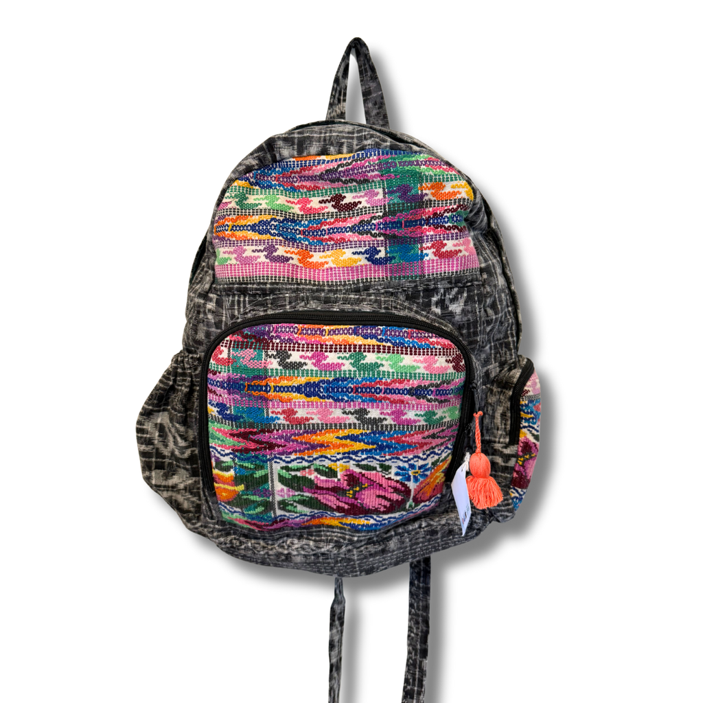 Volcano Huipil Upcycled Textile Backpack - Guatemala Bags La Vie Bien Volcano Huipil Upcycled Textile Backpack - Guatemala