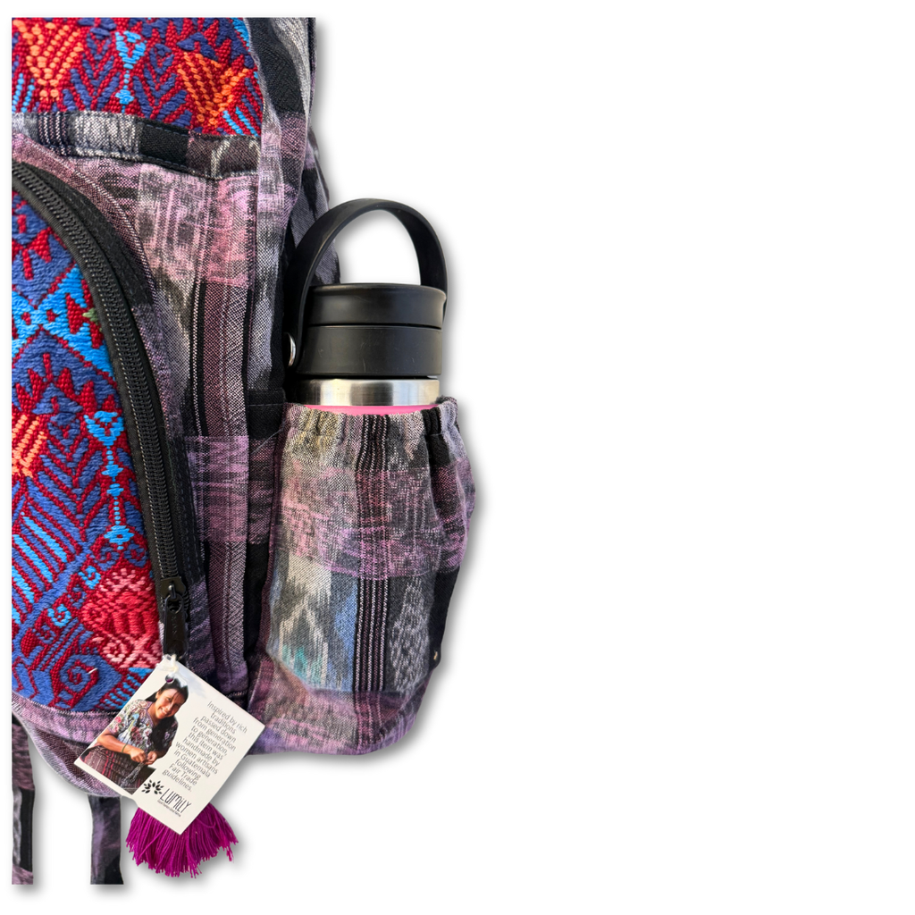 Volcano Huipil Upcycled Textile Backpack - Guatemala Bags La Vie Bien Volcano Huipil Upcycled Textile Backpack - Guatemala