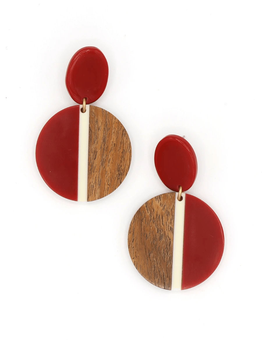 Volcano Wood + Resin Statement Earrings