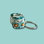 Volkswagen VW Van & Beetle Mexican Hand painted Clay Keychain - Mexico Keychains La Vie Bien Volkswagen VW Van & Beetle Mexican Hand painted Clay Keychain - Mexico