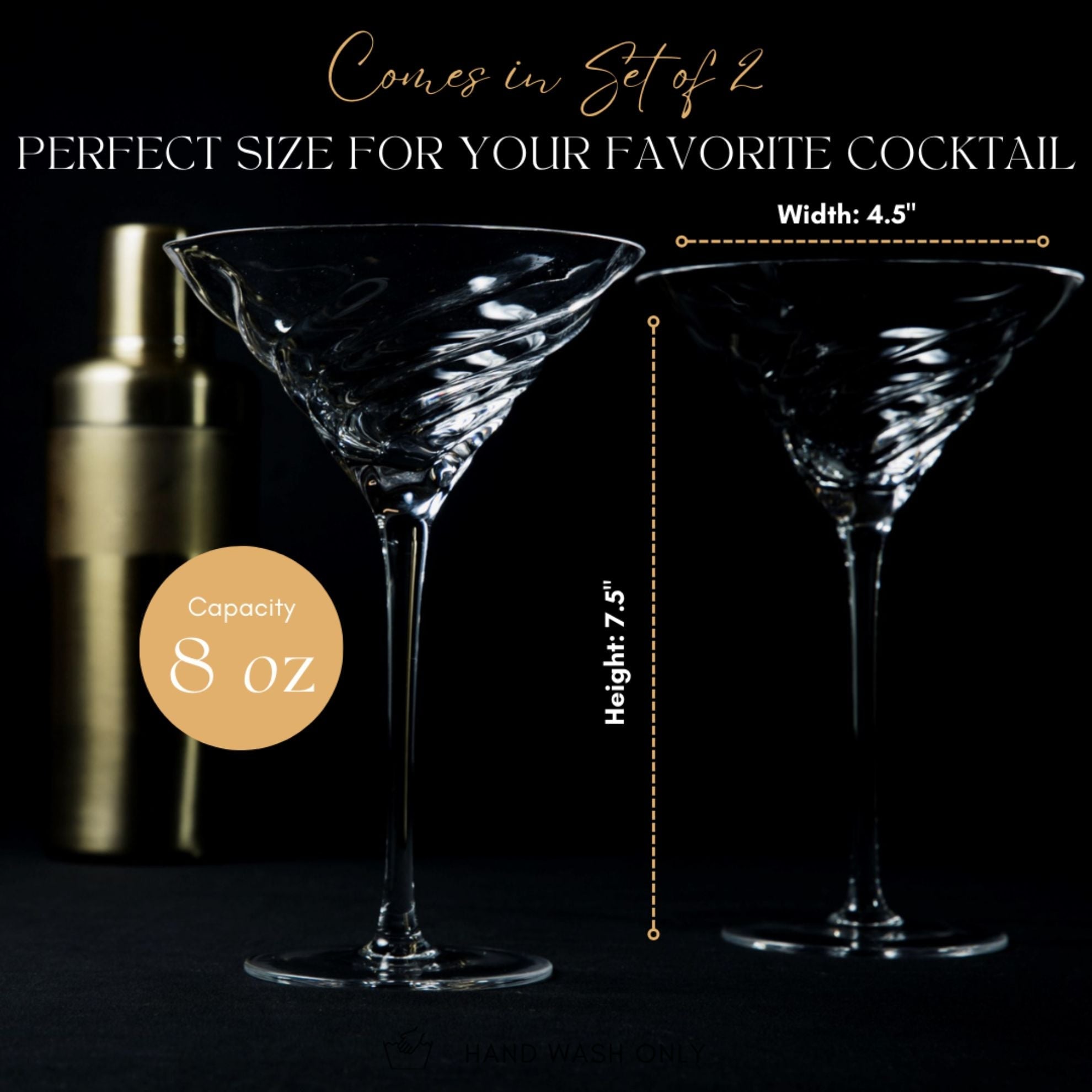 Vortex Martini Glass Cocktail glasses La Vie Bien Vortex Martini Glass