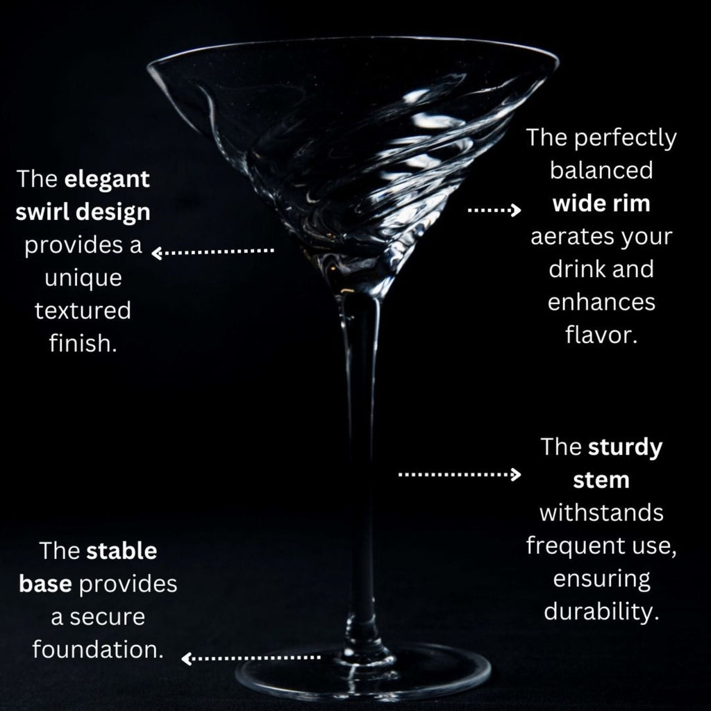 Vortex Martini Glass Cocktail glasses La Vie Bien Vortex Martini Glass