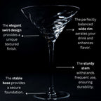Vortex Martini Glass Cocktail glasses La Vie Bien Vortex Martini Glass