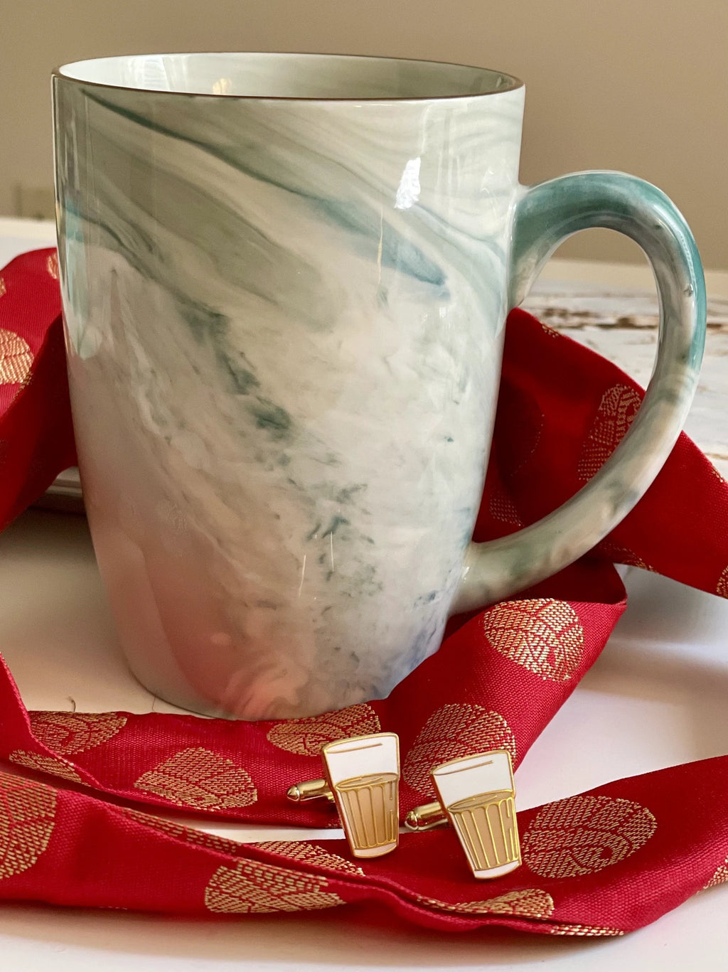 Chai Cup Cufflinks by Modern Desi