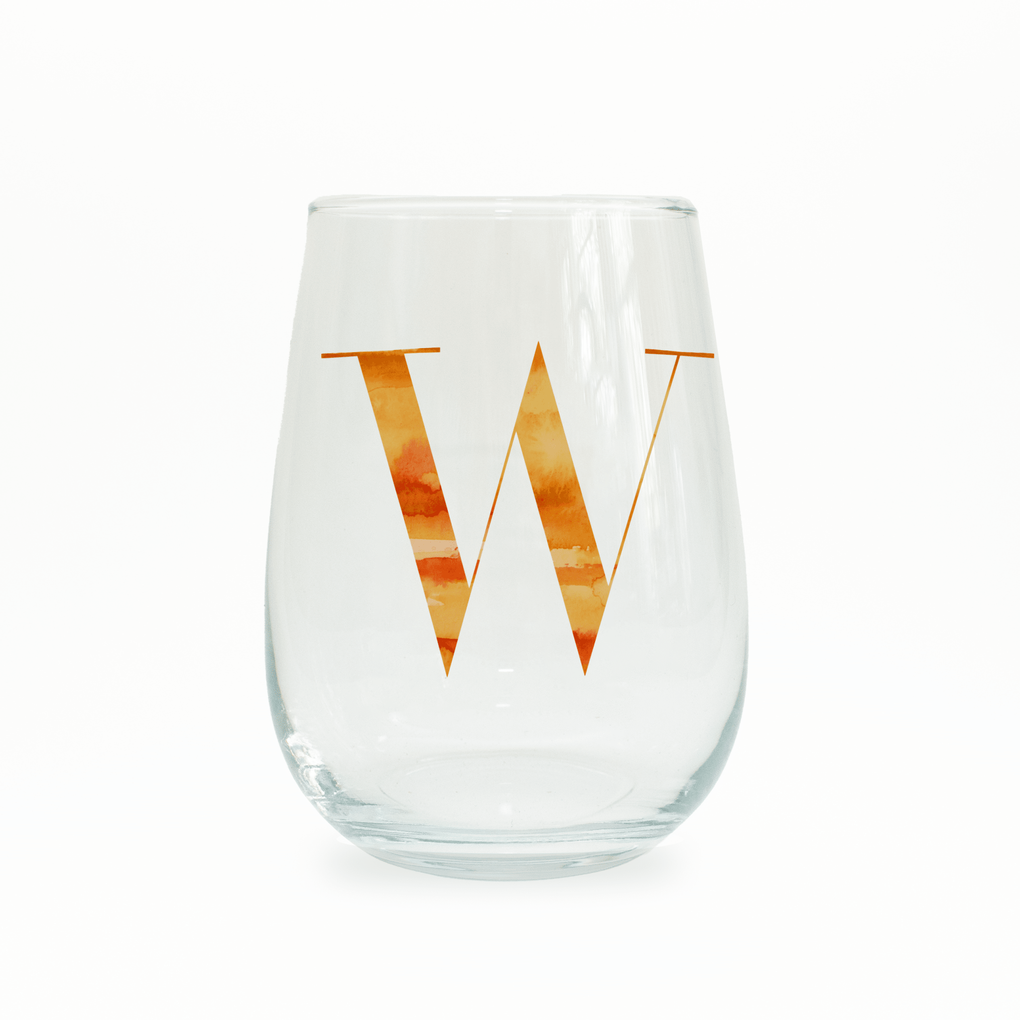 W Monogram Stemless Wine Glass Wine Glass La Vie Bien W Monogram Stemless Wine Glass