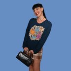 Wacky Owls Pullover in Midnight Blue Sweatshirt La Vie Bien Wacky Owls Pullover in Midnight Blue