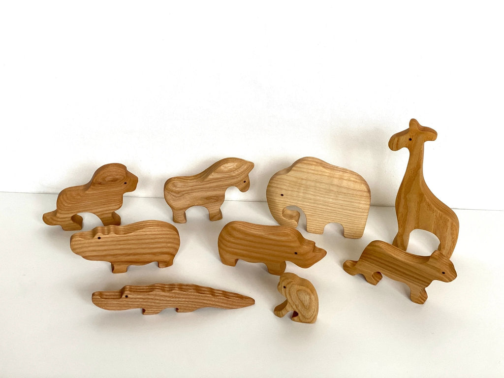 Waldorf African Safari Set of 9 Animals painted by PoppyBabyCo