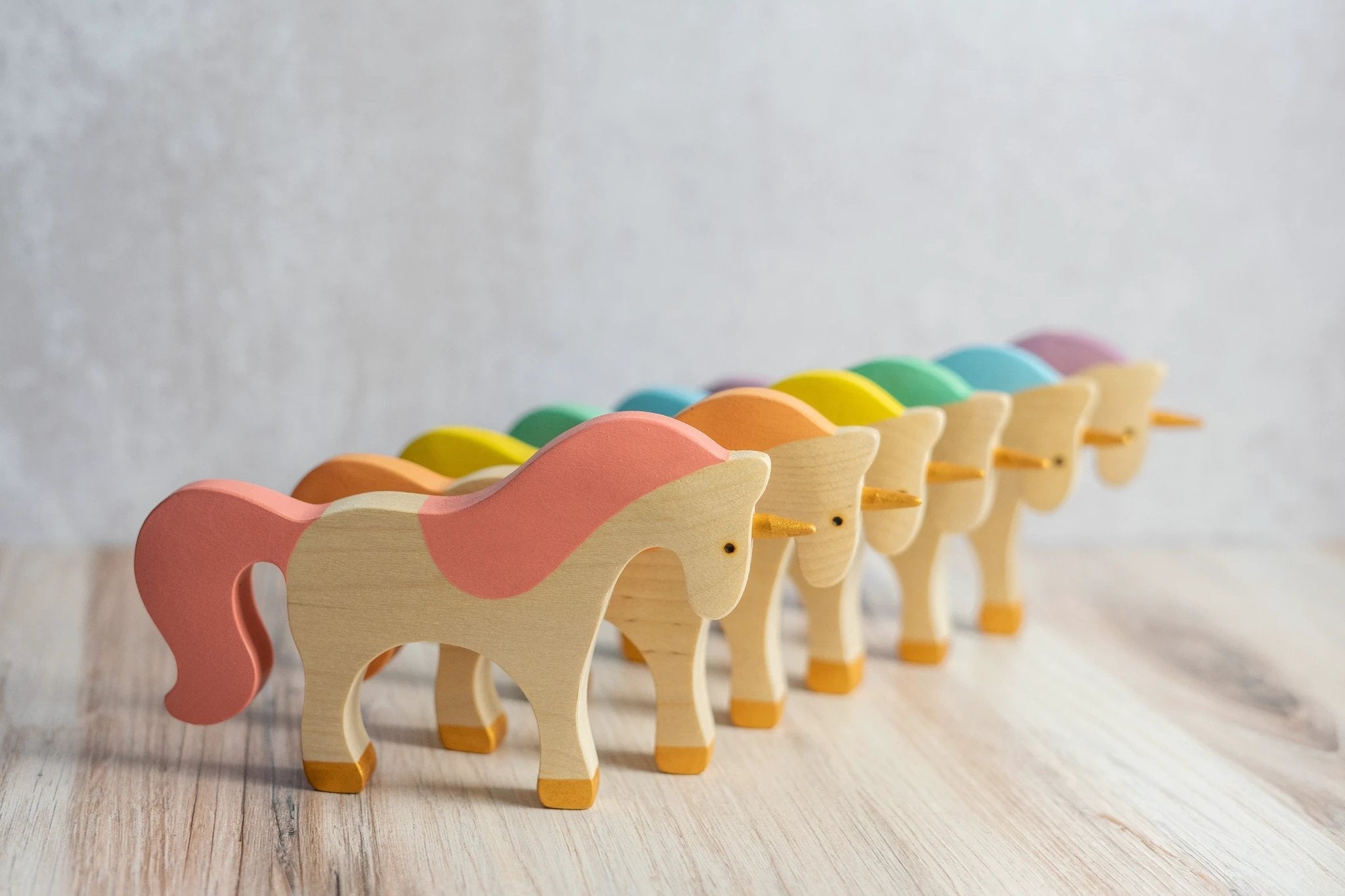 Waldorf large wooden Unicorn toy by PoppyBabyCo