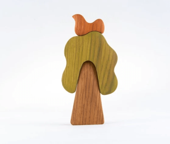 Waldorf wooden Oak Tree with the Bird by PoppyBabyCo