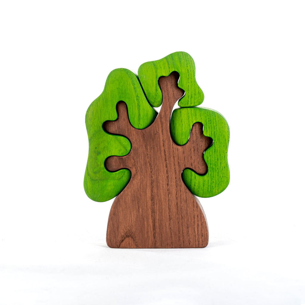 Wooden Tree with three crowns puzzle