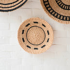 Natural + Black Wall Baskets, Small - Woven Wall Baskets | LIKHÂ by LIKHÂ