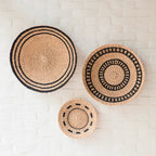 Natural + Black Wall Baskets, Small - Woven Wall Baskets | LIKHÂ by LIKHÂ