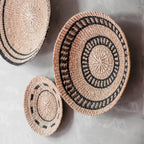 Natural + Black Wall Baskets, Small - Woven Wall Baskets | LIKHÂ by LIKHÂ