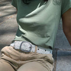 Wandering Clouds Embroidered Wool Belt Accessories La Vie Bien Wandering Clouds Embroidered Wool Belt