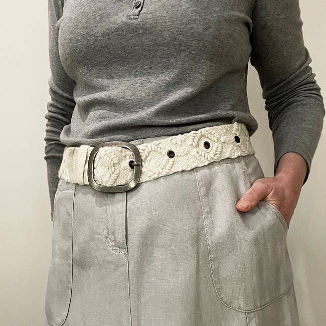 Wandering Clouds Embroidered Wool Belt Accessories La Vie Bien Wandering Clouds Embroidered Wool Belt