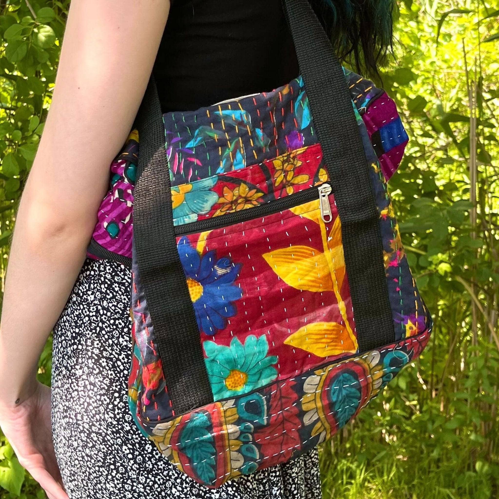 Wanderlust Kantha Stitched Bag Clothing and Accessories La Vie Bien Wanderlust Kantha Stitched Bag