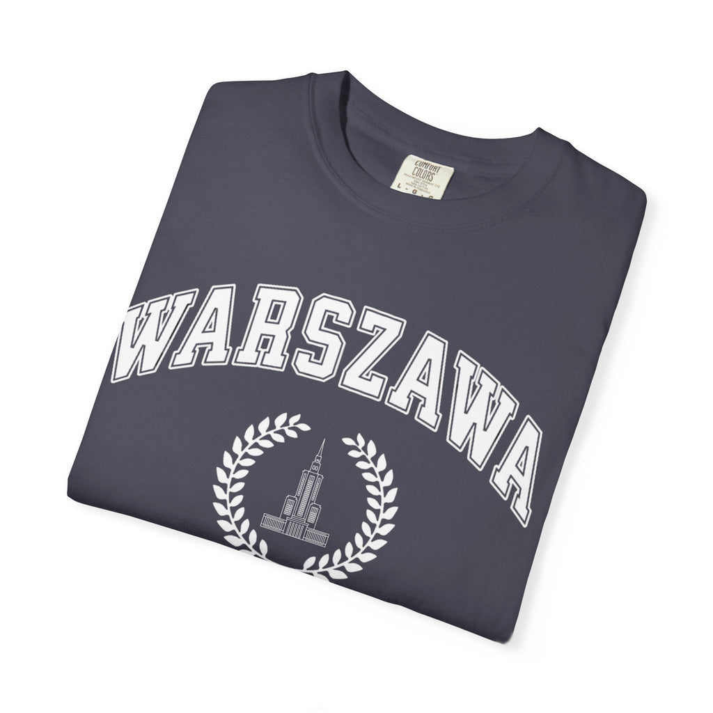 Warszawa Vintage Tee — Warsaw City Crest T-Shirt with Palace of Culture and Science graphic T-Shirt La Vie Bien Warszawa Vintage Tee — Warsaw City Crest T-Shirt with Palace of Culture and Science graphic