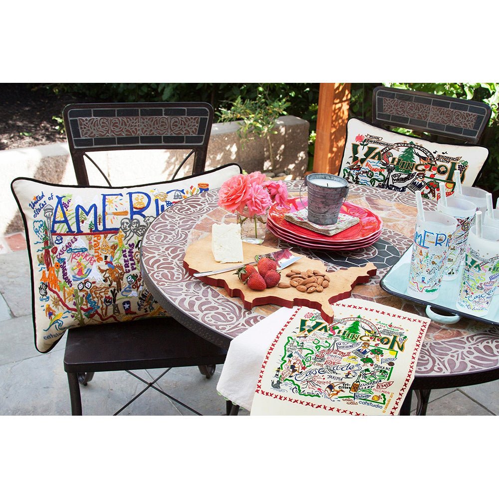 Washington Hand - Embroidered Pillow Pillows La Vie Bien Washington Hand - Embroidered Pillow