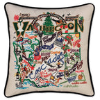 Washington Hand - Embroidered Pillow Pillows La Vie Bien Washington Hand - Embroidered Pillow