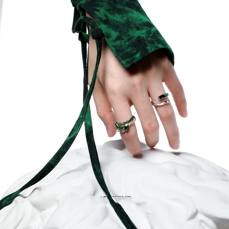 Water drop Green Crystal Ring Ring La Vie Bien Water drop Green Crystal Ring